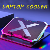NUOXI Gaming Laptop Cooler Six Fan Led Screen Two USB Port RGB Lighting Laptop Cooling Pad Notebook Stand for Laptop 12-17 inch