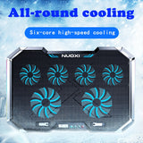 NUOXI Gaming Laptop Cooler Six Fan Led Screen Two USB Port RGB Lighting Laptop Cooling Pad Notebook Stand for Laptop 12-17 inch