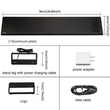 Dual Monitor Stand Aluminum Monitor Riser with Wireless Charging and 4 USB 3.0 Hub Ports Space Saving Desk Organizer