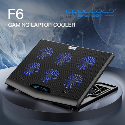 Coolcold Portable 12-15.6 Inch Cooler Laptop USB Port Fan Cooler Laptop Gamer Notebook Cooling Pad with Light LED Display