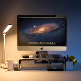 Aluminum Monitor Stand Computer Riser Universal Metal Desk Stand Base up to 27 inches Screens for PC, Laptop,MacBook