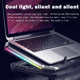 NUOXI Gaming Laptop Cooler Six Fan Led Screen Two USB Port RGB Lighting Laptop Cooling Pad Notebook Stand for Laptop 12-17 inch