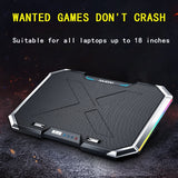 NUOXI Gaming Laptop Cooler Six Fan Led Screen Two USB Port RGB Lighting Laptop Cooling Pad Notebook Stand for Laptop 12-17 inch