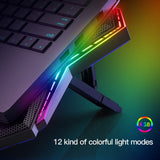 Coolcold gaming RGB laptop cooler 12-17 inch Led Screen Laptop cooling pad Notebook cooler stand with Six Fan and 2 USB Ports