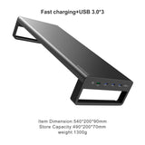 Aluminum Monitor Stand Holder Metal Riser USB 3.0 laptop stand with Fast Charging Transfer Data,Keyboard and Mouse Storage Desk