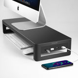 Monitor Stand Monitor Riser with Keyboard and Mouse Storage Desk Organizer for Laptop Computer Up to 27 inches and 66 pounds