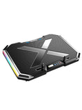NUOXI Gaming Laptop Cooler Six Fan Led Screen Two USB Port RGB Lighting Laptop Cooling Pad Notebook Stand for Laptop 12-17 inch