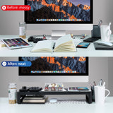 Monitor Stand Monitor Riser with Keyboard and Mouse Storage Desk Organizer for Laptop Computer Up to 27 inches and 66 pounds
