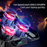 Coolcold gaming RGB laptop cooler 12-17 inch Led Screen Laptop cooling pad Notebook cooler stand with Six Fan and 2 USB Ports
