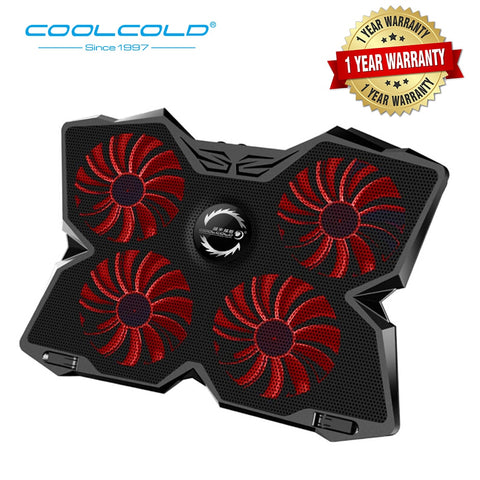 Coolcold Laptop Cooler Laptop Cooling Pad Laptop Fan Cooler Notebook Adjustable Speed with 4 Fans for 14&quot;-17&quot; Laptop