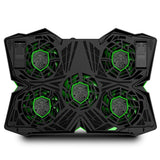 COOLCOLD Laptop Cooling Pad, Ultra Quiet Laptop Cooler Stand with 5 LED Fans 2 USB Port gaming cooling pad