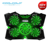 COOLCOLD New Arrival 5 LED fans Laptop Cooler Cooling Pad USB 2.0 Cooler Stand With Silk Print Design For 12-17inch Notebook