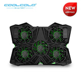 COOLCOLD New Arrival 5 LED fans Laptop Cooler Cooling Pad USB 2.0 Cooler Stand With Silk Print Design For 12-17inch Notebook