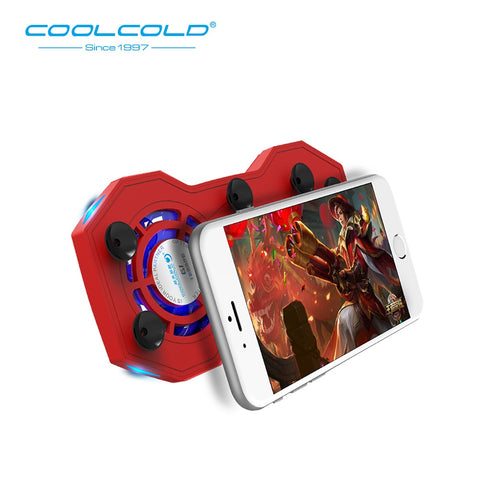 COOlCOLD Mobile Phone Cooling Pad Mute Gaming Cooler Fans Radiator With Ring Holder Stand with 2000mAh Rechargeable Power Bank