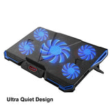 COOLCOLD Laptop Cooling Pad 2 USB 5 Fan Gaming Led Light Notebook Cooler For 12-17inch Laptop Macbook