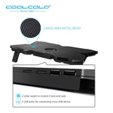 COOLCOLD Four Fans Laptop Cooling Pad Notebook Stand LED Light 2 USB Type Fit For 12-17inch Notebook Gaming Daily Use