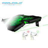 COOLCOLD Laptop Cooling Pad, Ultra Quiet Laptop Cooler Stand with 5 LED Fans 2 USB Port gaming cooling pad