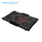 COOLCOLD Laptop Cooling Pad 2 USB 5 Fan Gaming Led Light Notebook Cooler For 12-17inch Laptop Macbook