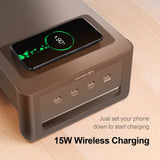 Monitor Stand Riser USB3.0 Hub Support Data Transfer and Wireless Charging with Drawer Storage Box Desk Organizer for Laptop PC