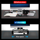 Trapezoid Monitor Stand Riser with USB3.0 Hub Support Data Transfer and Charging Steel Desk Organizer for Laptop Computer