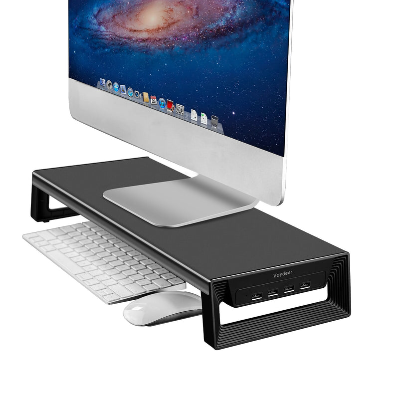 Trapezoid Monitor Stand Riser with Extra Storage Durable Powerful Desk Organizer Suitable for Computer Display, Laptop, Monitor