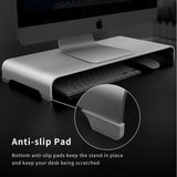 Aluminum Monitor Stand Computer Riser Universal Metal Desk Stand Base up to 27 inches Screens for PC, Laptop,MacBook