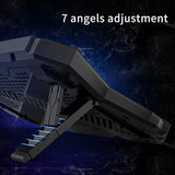 Coolcold gaming RGB laptop cooler 12-17 inch Led Screen Laptop cooling pad Notebook cooler stand with Six Fan and 2 USB Ports