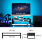 Vaydeer 2 Tiers Aluminum Monitor Stand with Wireless Charging and 4 Ports USB 3.0 Hubs Support Data Transfer