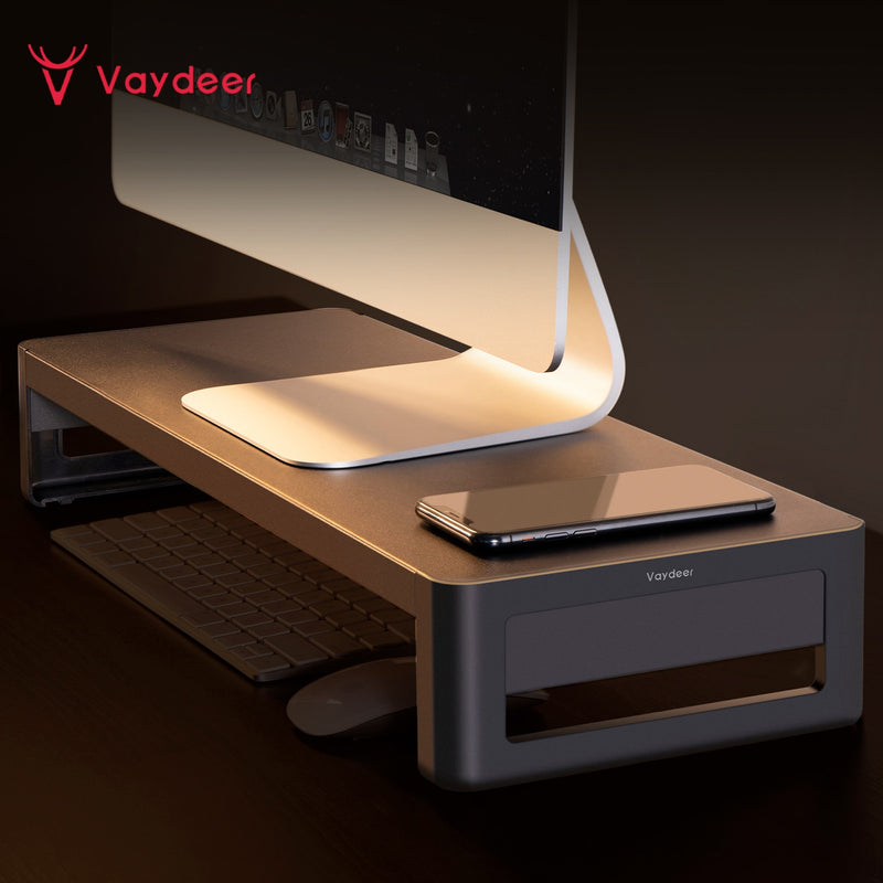 Monitor Stand Monitor Riser with Keyboard and Mouse Storage Desk Organizer for Laptop Computer Up to 27 inches and 66 pounds